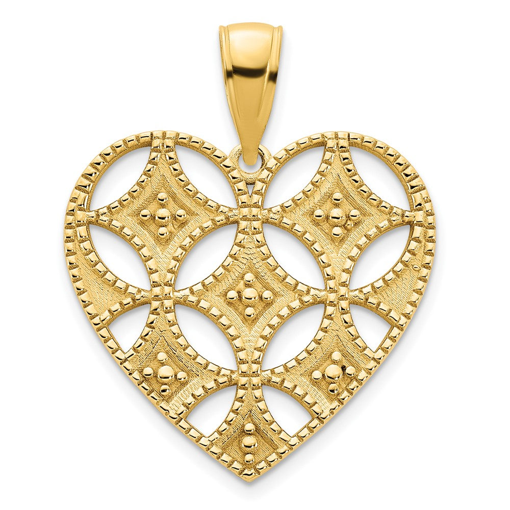 Charlie & Co Jewelry | 14ky Fancy Heart Pendant - Model D5034