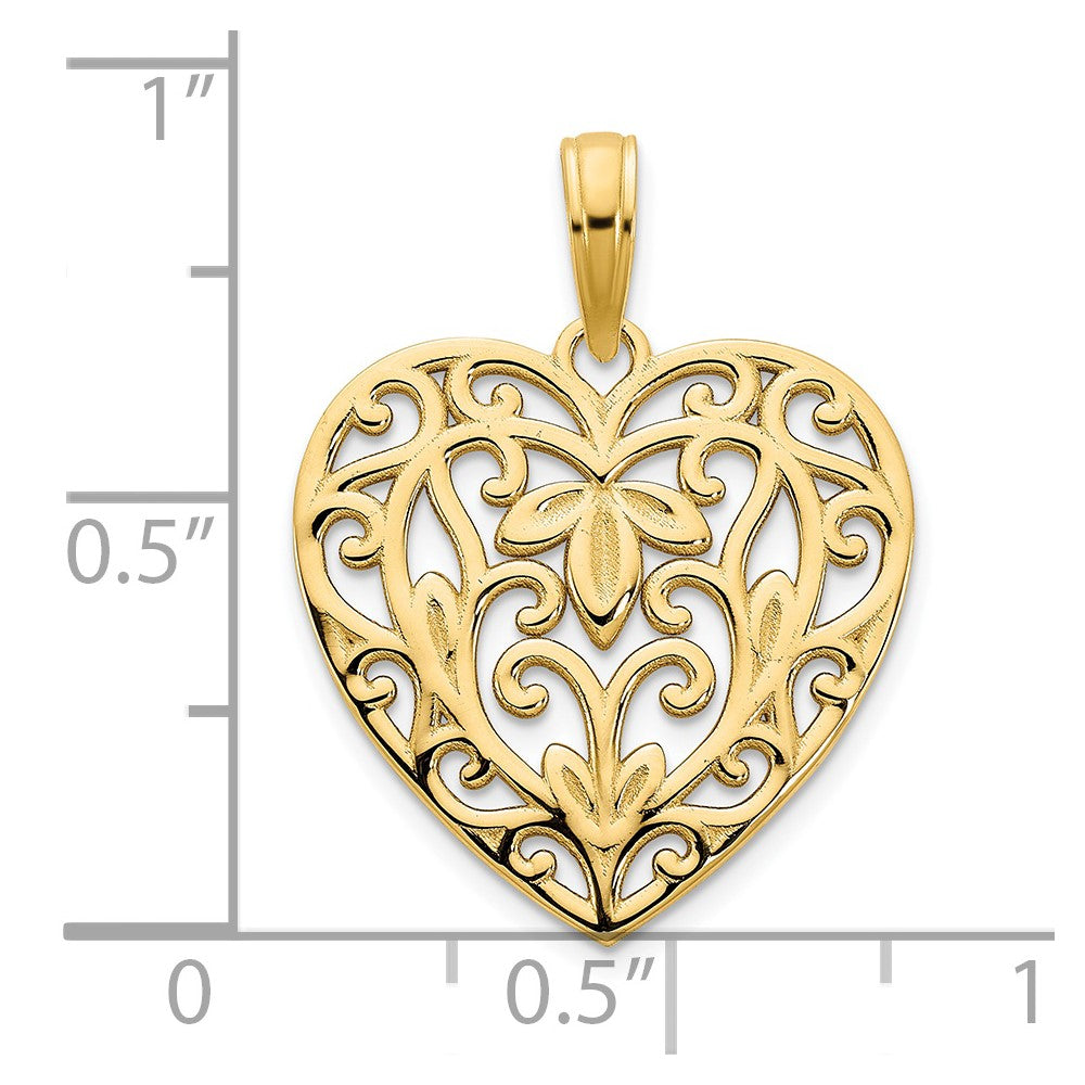 Charlie & Co Jewelry | 14ky Fancy Heart Pendant - Model D5036