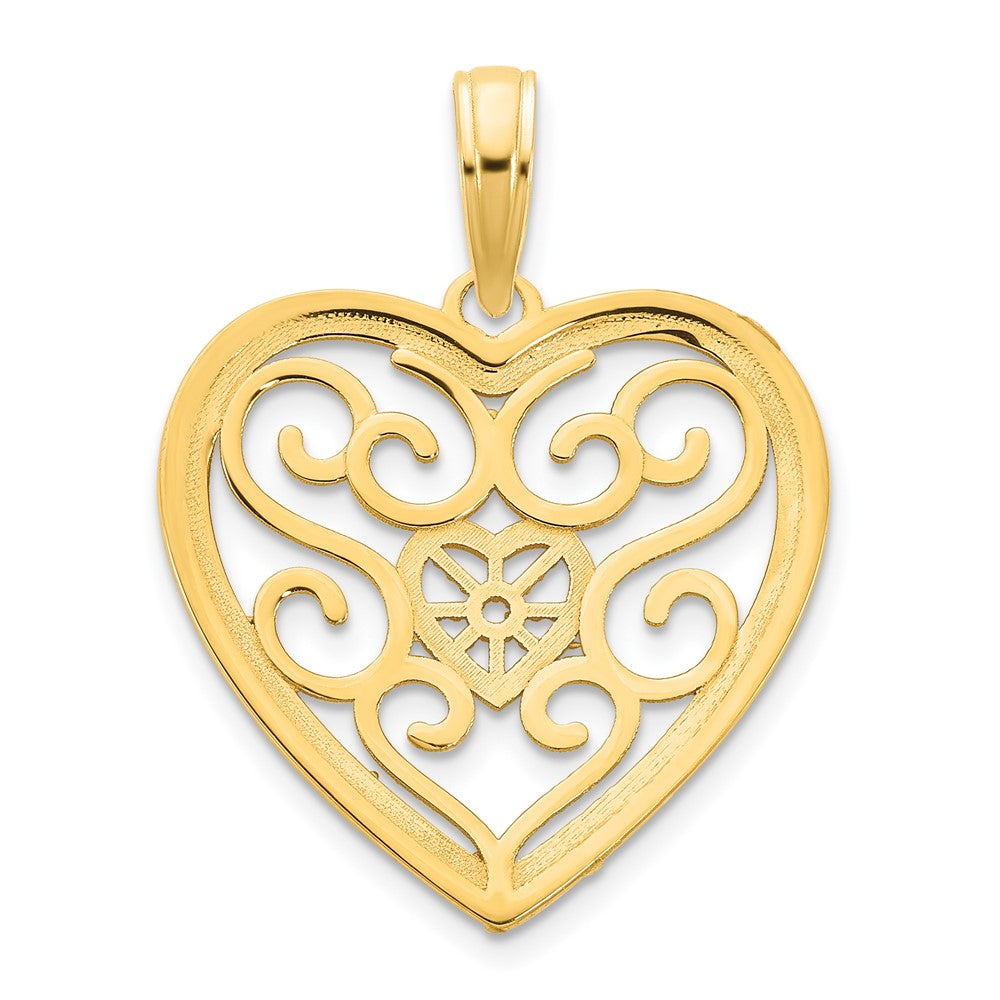 Charlie & Co Jewelry | 14ky Fancy Heart Pendant - Model D5040