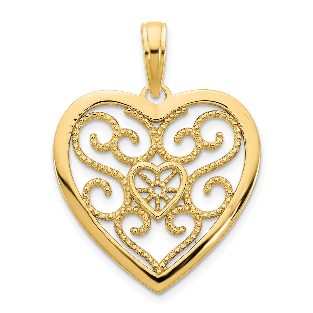 Charlie & Co Jewelry | 14ky Fancy Heart Pendant - Model D5040