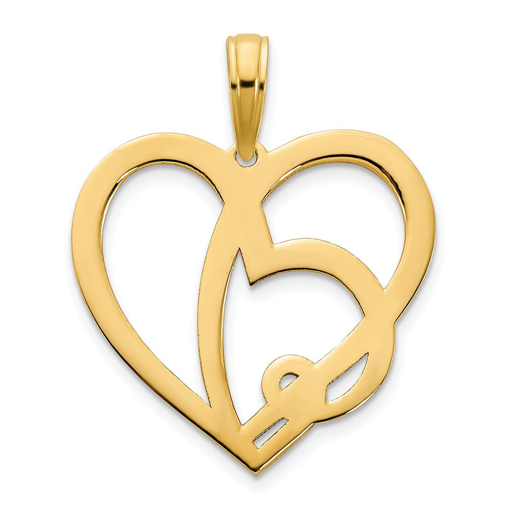 Charlie & Co Jewelry | 14k  Heart In A Heart Pendant - Model D5048