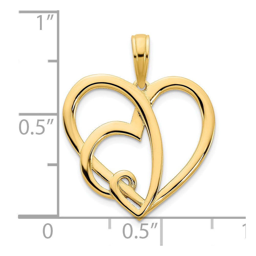 Charlie & Co Jewelry | 14k  Heart In A Heart Pendant - Model D5048