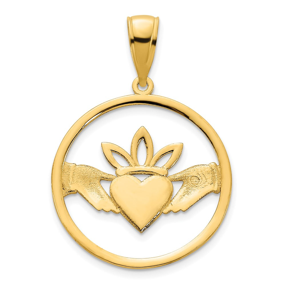 Charlie & Co Jewelry | 14k Claddagh Circle Pendant - Model D5089