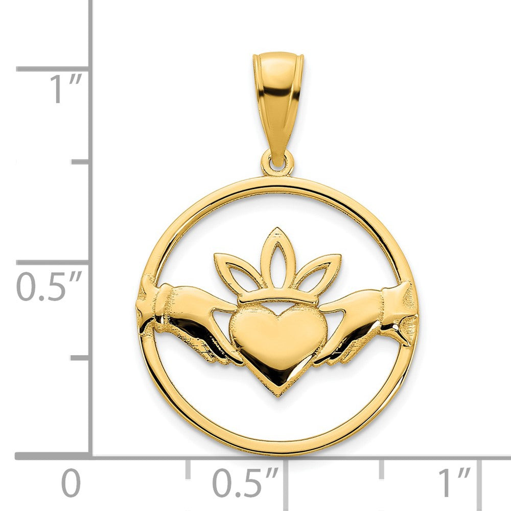 Charlie & Co Jewelry | 14k Claddagh Circle Pendant - Model D5089