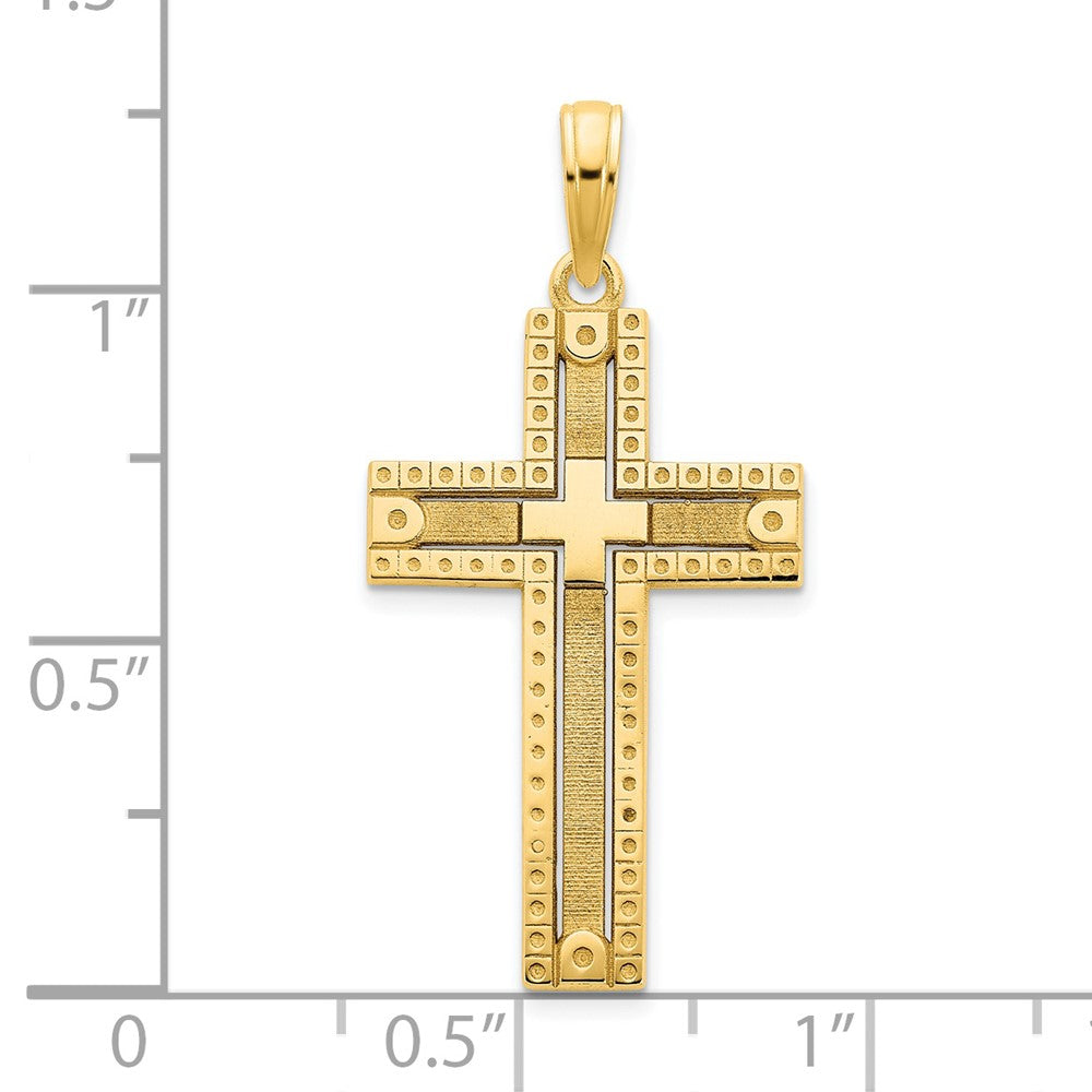 Charlie & Co Jewelry | 14k Fancy Sandblasted Cross Pendant - Model D5140