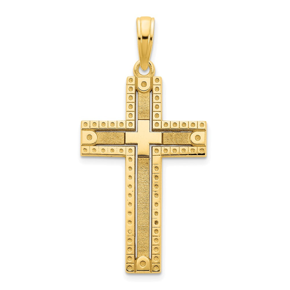 Charlie & Co Jewelry | 14k Fancy Sandblasted Cross Pendant - Model D5140