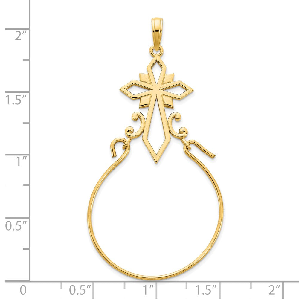 Charlie & Co Jewelry | 14k Fancy Cross Charm Holder Pendant - Model D5147