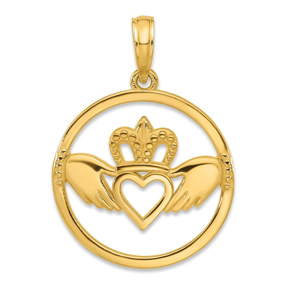 Charlie & Co Jewelry | 14k Claddagh Circle Pendant - Model D5231