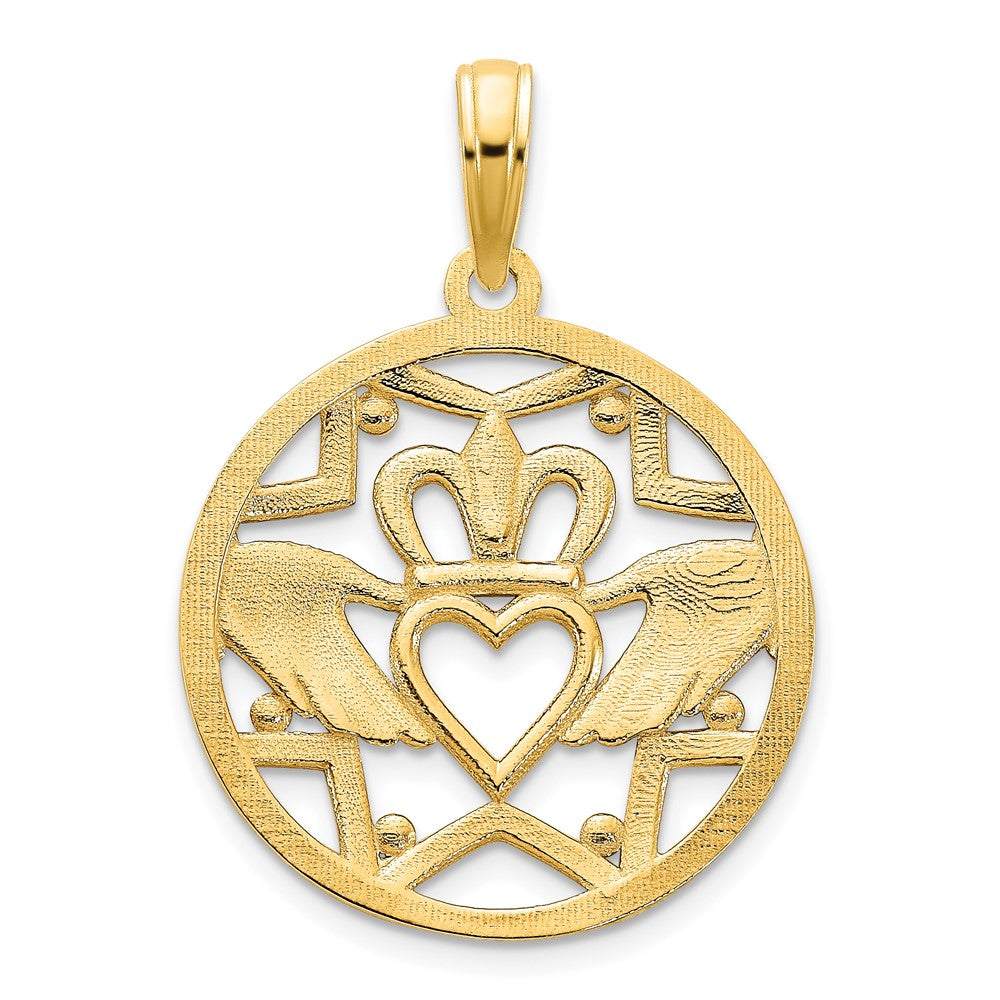 Charlie & Co Jewelry | 14k Claddagh Circle Pendant - Model D5236