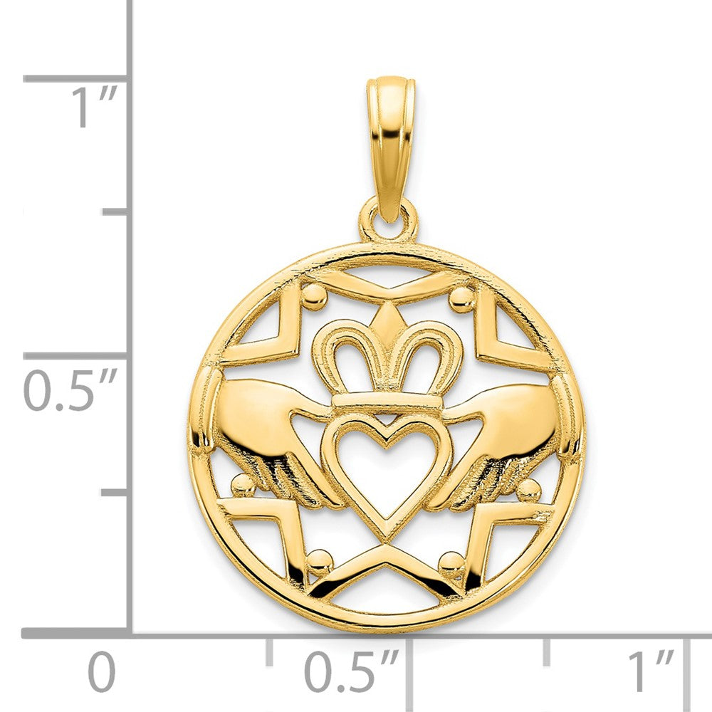 Charlie & Co Jewelry | 14k Claddagh Circle Pendant - Model D5236