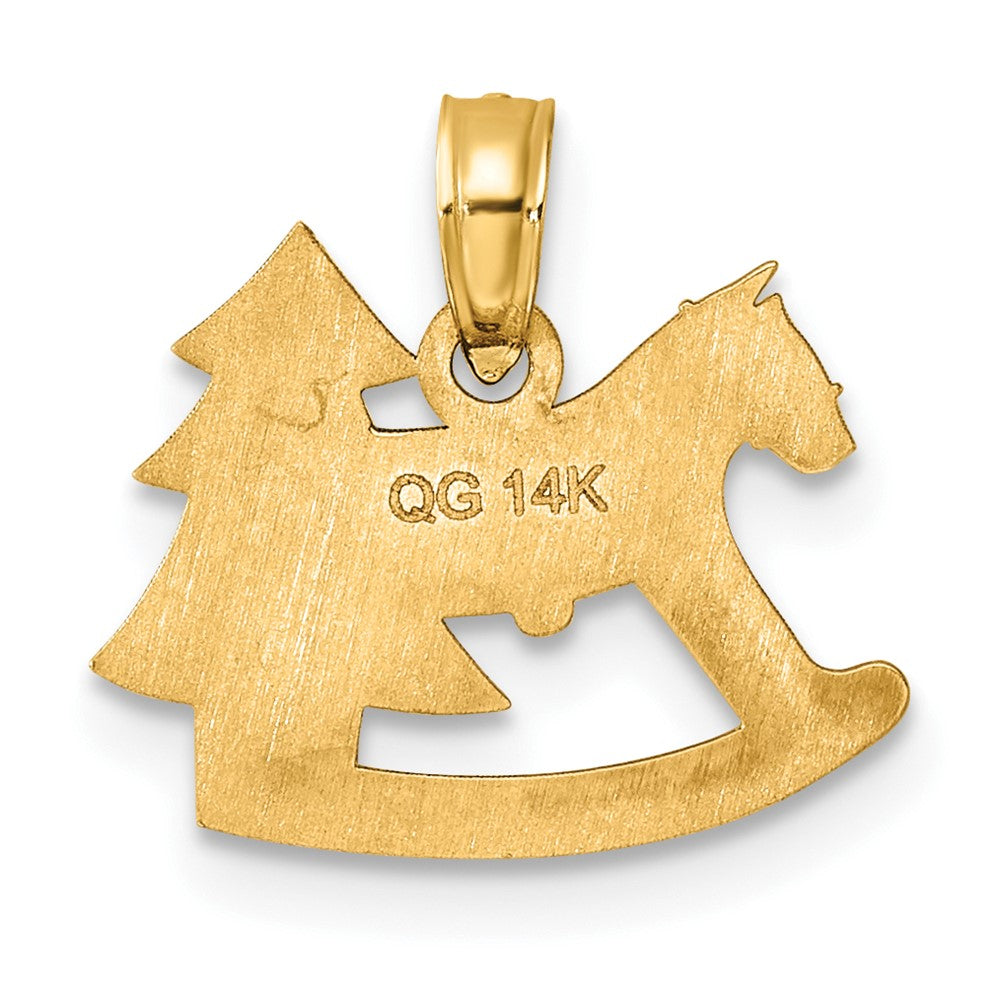 Charlie & Co Jewelry | 14k Polished Epoxy Rocking Horse With Christmas Tree Pendant - Model D5250