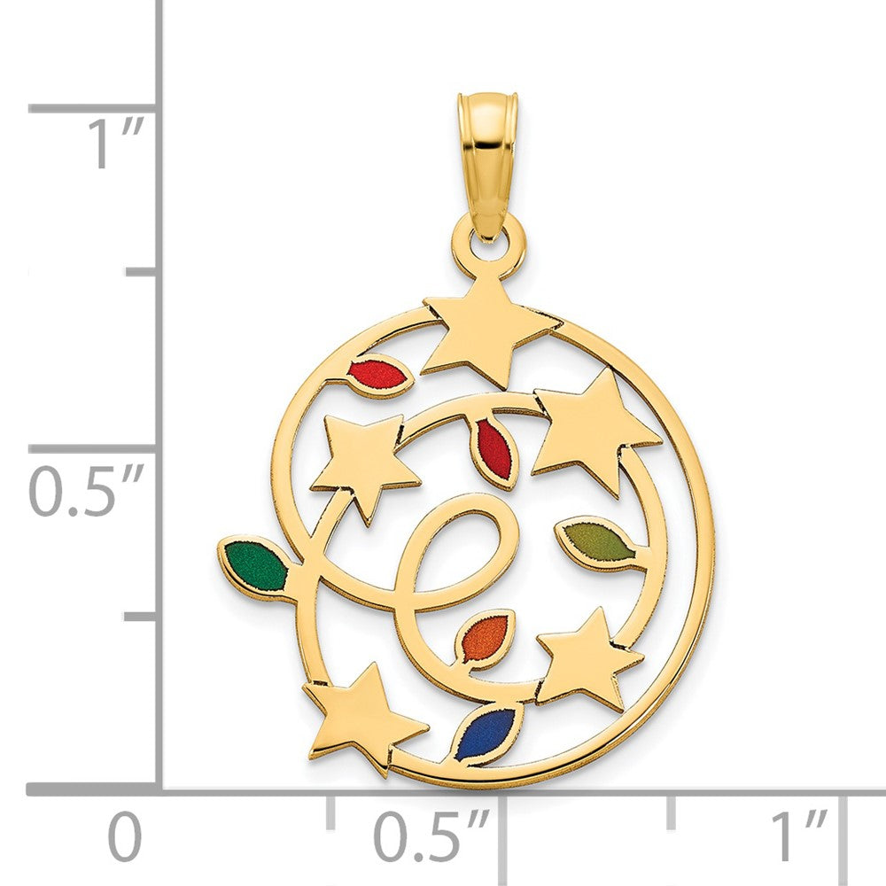 Charlie & Co Jewelry | 14k Epoxy Christmas Lights And Stars Pendant - Model D5251