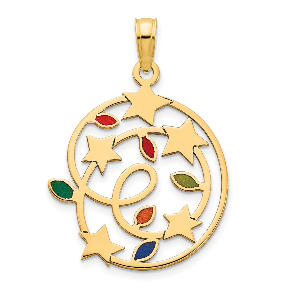 Charlie & Co Jewelry | 14k Epoxy Christmas Lights And Stars Pendant - Model D5251