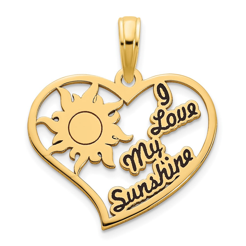 Charlie & Co Jewelry | 14k Epoxy I Love My Sunshine Heart Pendant - Model D5255