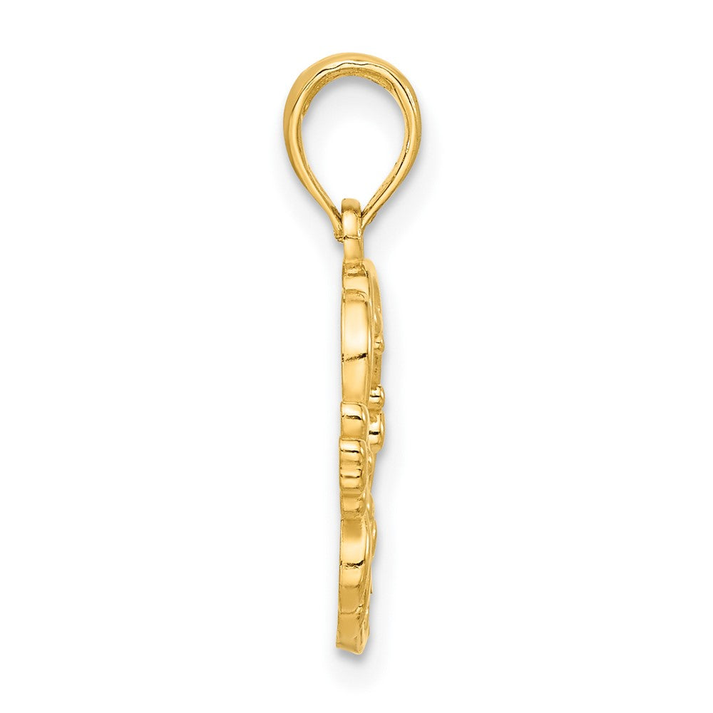 Charlie & Co Jewelry | 14k Polished Floral With Bird Circle Pendant - Model D5335