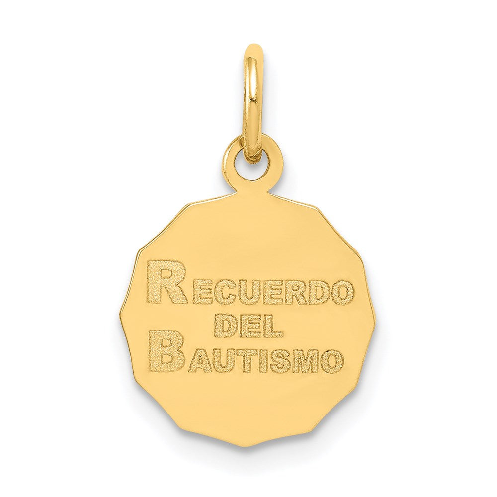 Charlie & Co Jewelry | 14k Baptism Spanish Recuerdo Del Bautismo On Back Charm - Model D535