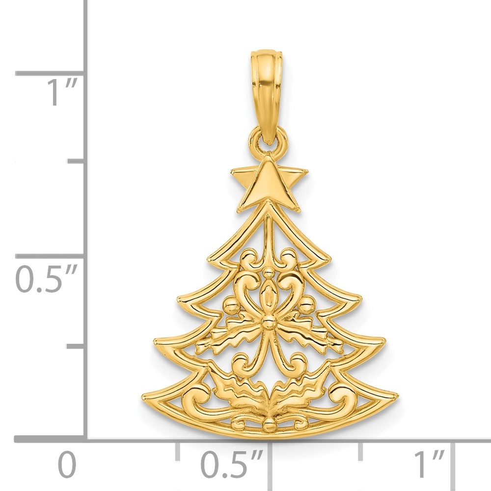 Charlie & Co Jewelry | 14k Polished Fancy Scrolled Christmas Tree Pendant - Model D5356