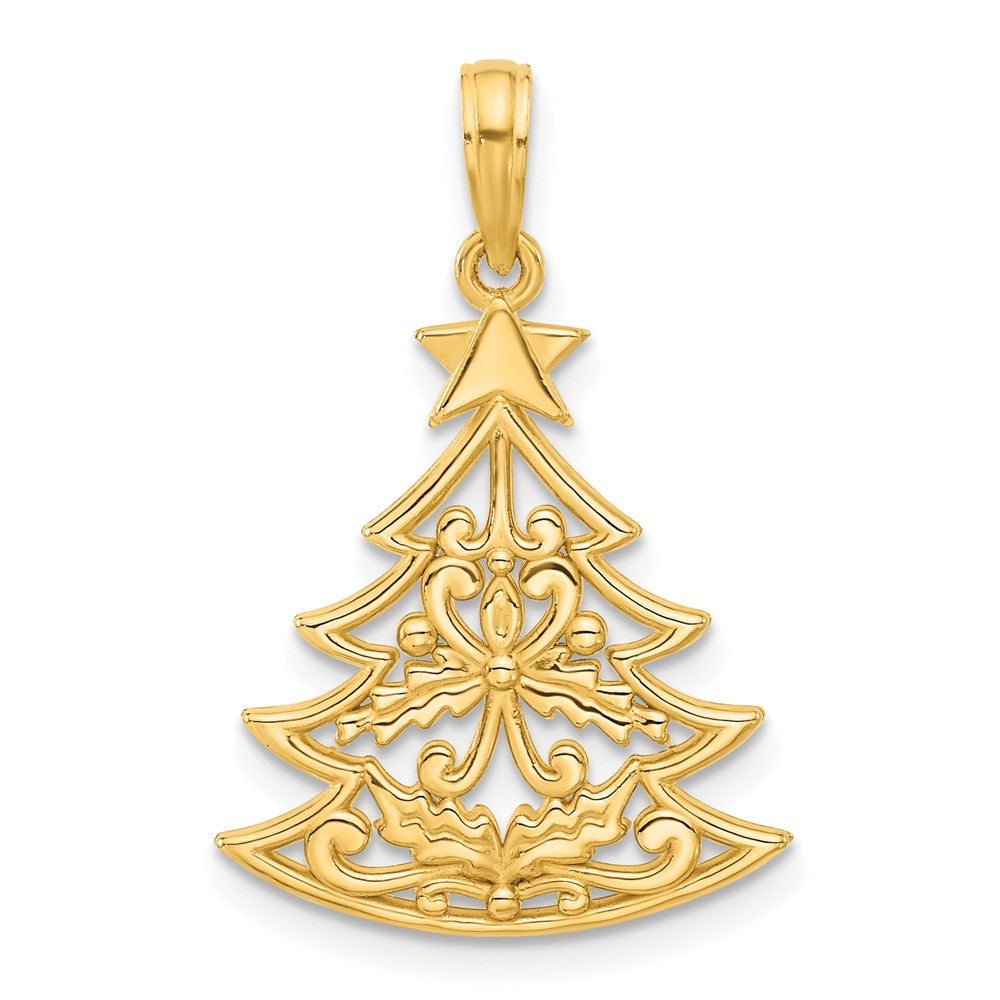 Charlie & Co Jewelry | 14k Polished Fancy Scrolled Christmas Tree Pendant - Model D5356