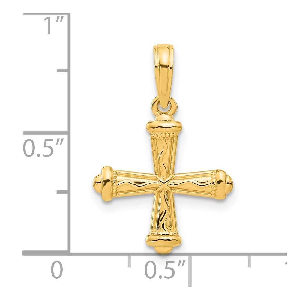 Charlie & Co Jewelry | 14k Polished And Texture Cross Pendant - Model D5364