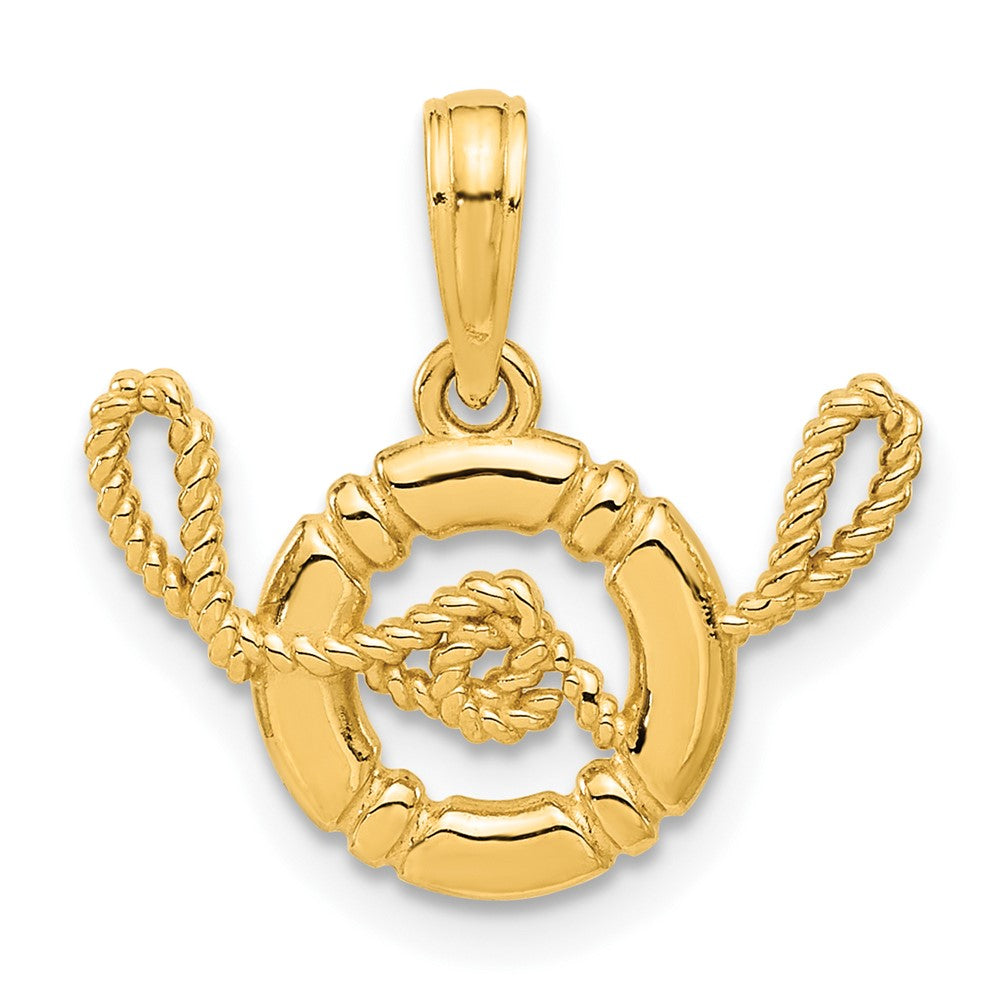 Charlie & Co Jewelry | 14k Polished Life Preserver With Rope Pendant - Model D5372