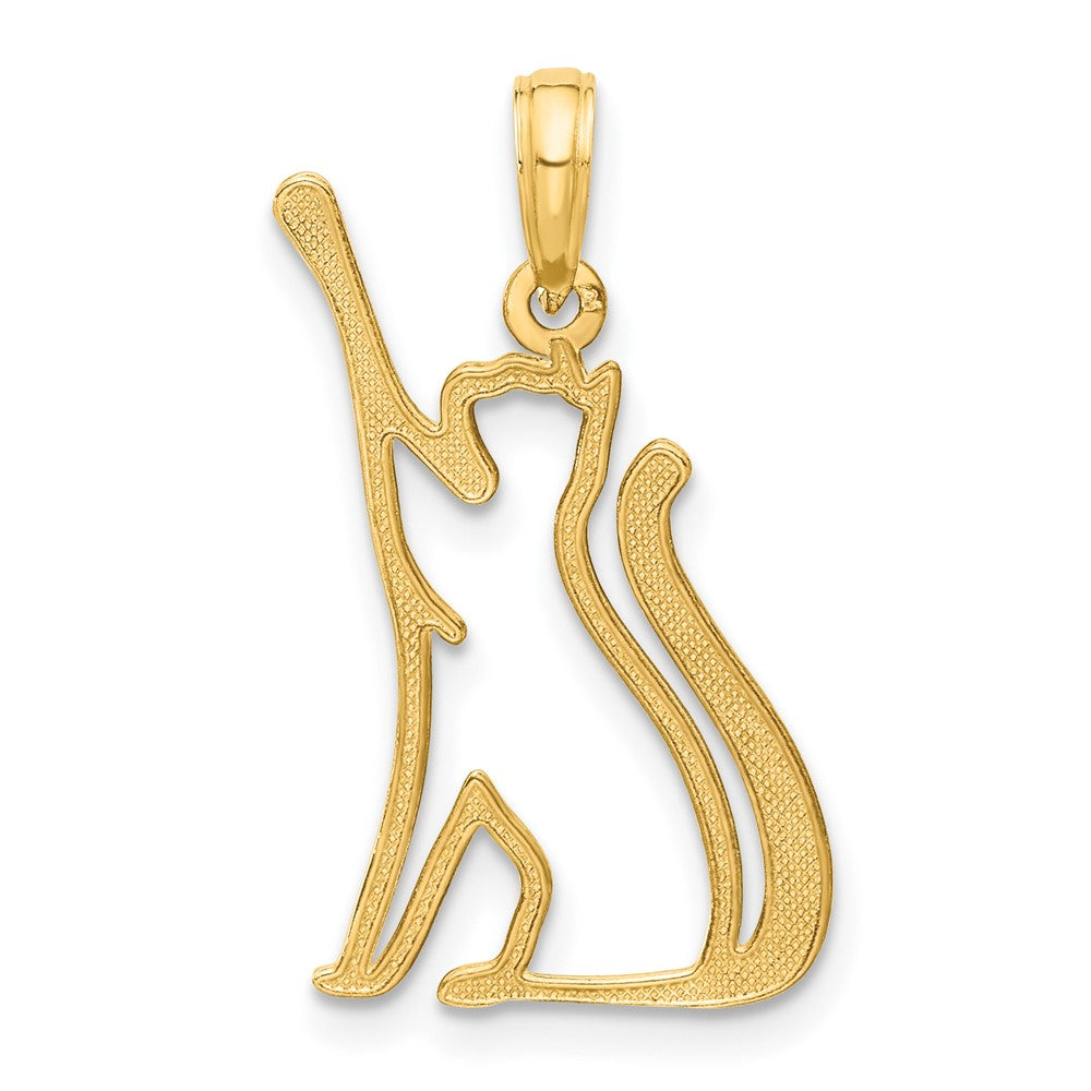 Charlie & Co Jewelry | 14k Polished Cat Reaching Pendant - Model D5382