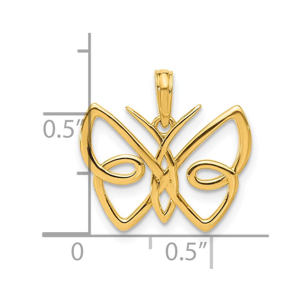 Charlie & Co Jewelry | 14k Polished Butterfly Pendant - Model D5387
