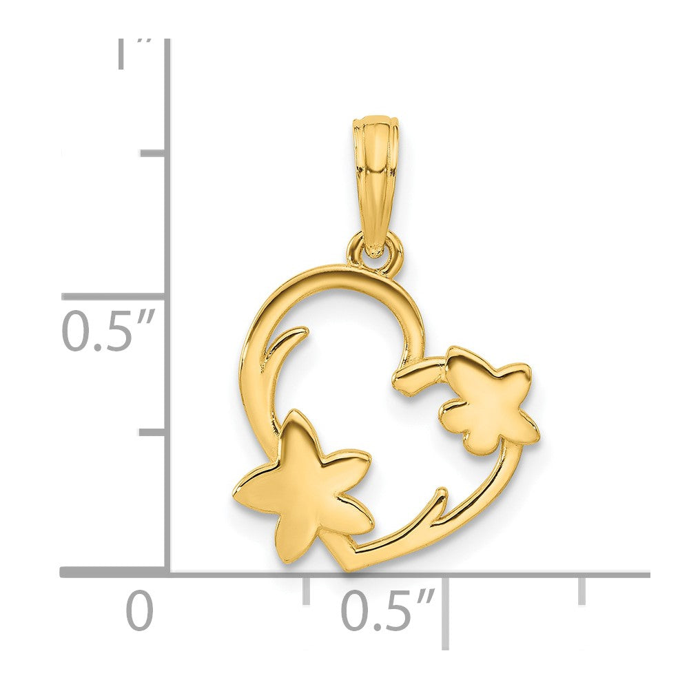 Charlie & Co Jewelry | 14k Polished Floral Heart Pendant - Model D5389