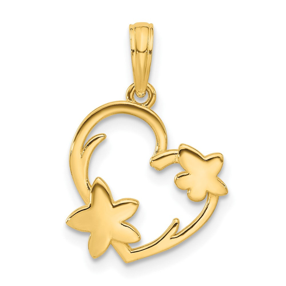 Charlie & Co Jewelry | 14k Polished Floral Heart Pendant - Model D5389