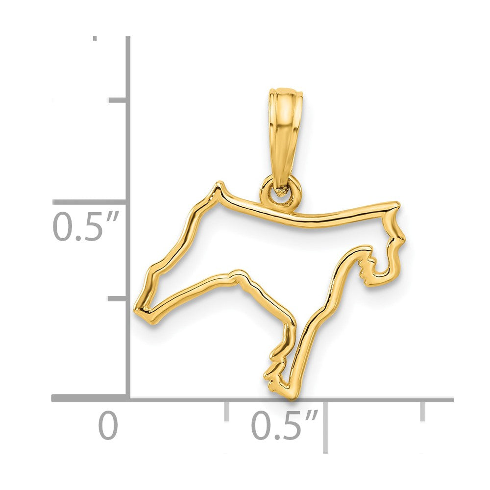 Charlie & Co Jewelry | 14k Polished Dog Outline Pendant - Model D5426