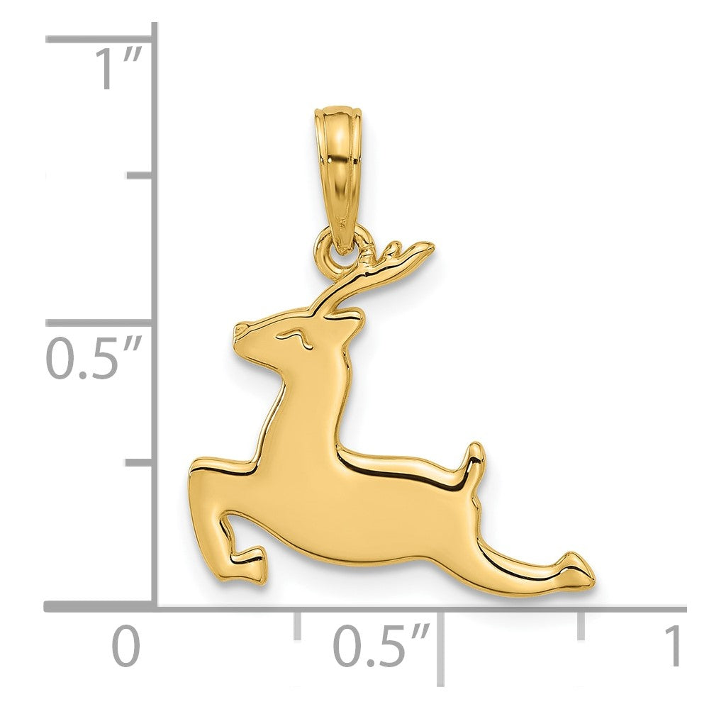 Charlie & Co Jewelry | 14k Polished Prancing Reindeer Charm - Model D5431