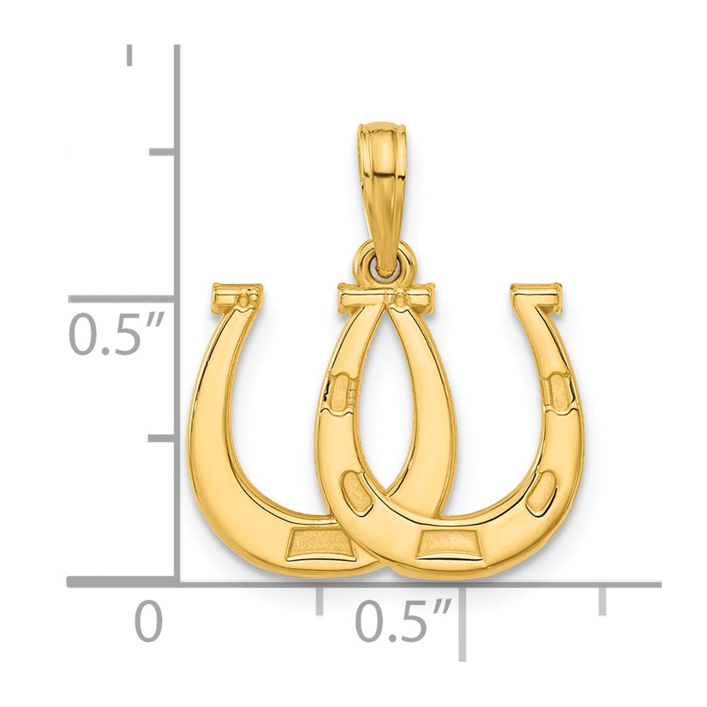Charlie & Co Jewelry | 14k Polished Double Horseshoe Pendant - Model D5439