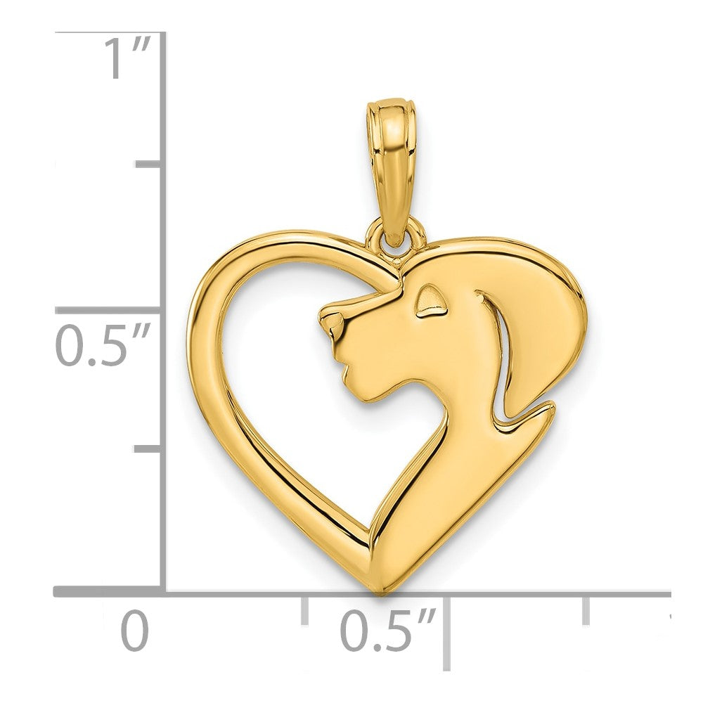 Charlie & Co Jewelry | 14k Polished Heart With Dog Charm - Model D5440