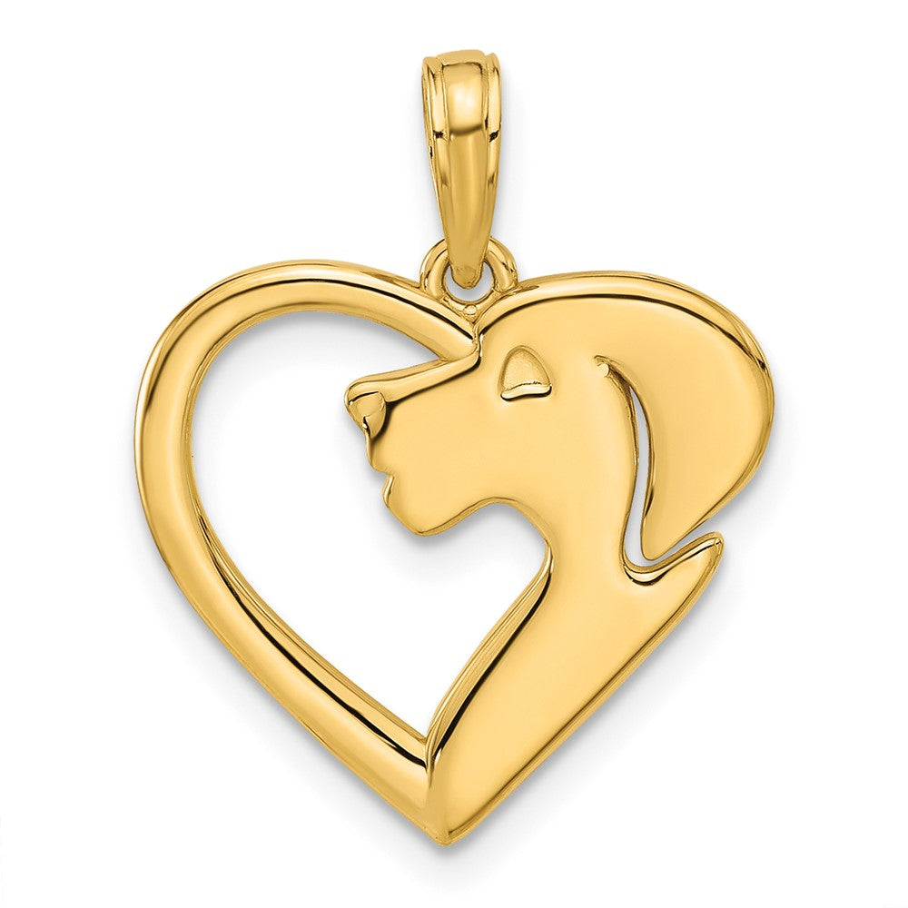 Charlie & Co Jewelry | 14k Polished Heart With Dog Charm - Model D5440