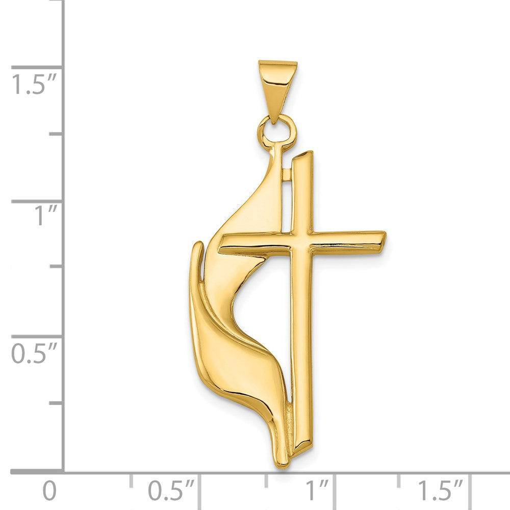 Charlie & Co Jewelry | 14k Polished Cross W/drape Pendant - Model D547