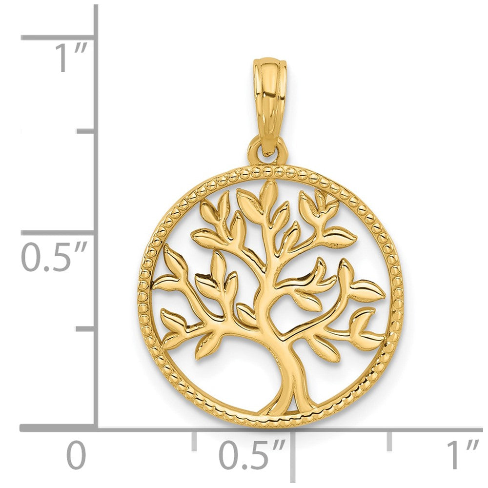 Charlie & Co Jewelry | 14k Polished  Circle With Tree Charm - Model D5512