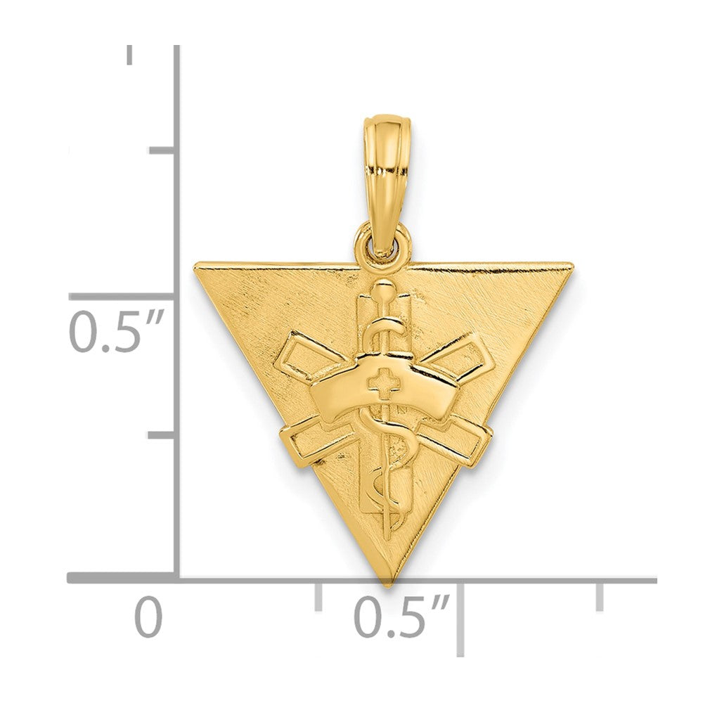 Charlie & Co Jewelry | 14k Polished Triangle Caduceus Charm - Model D5527