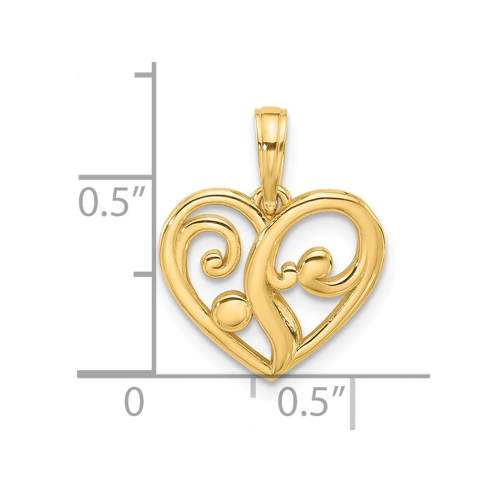 Charlie & Co Jewelry | 14k Polished Fancy Heart Charm - Model D5539