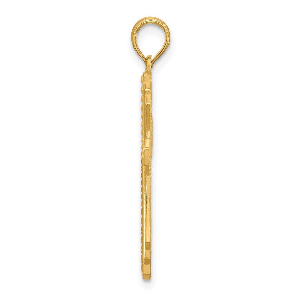 Charlie & Co Jewelry | 14k Polished And Beaded Cross Charm - Model D5560