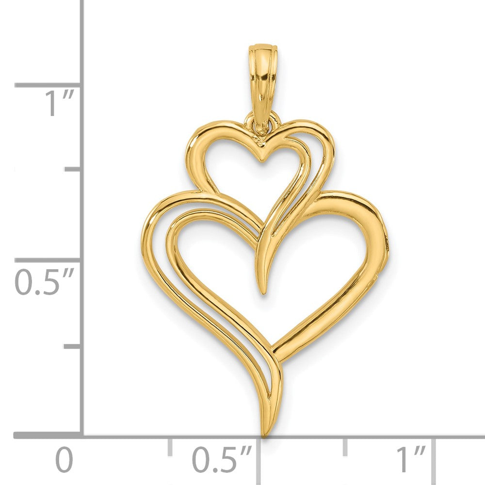 Charlie & Co Jewelry | 14k Polished Fancy Two Heart Charm - Model D5562
