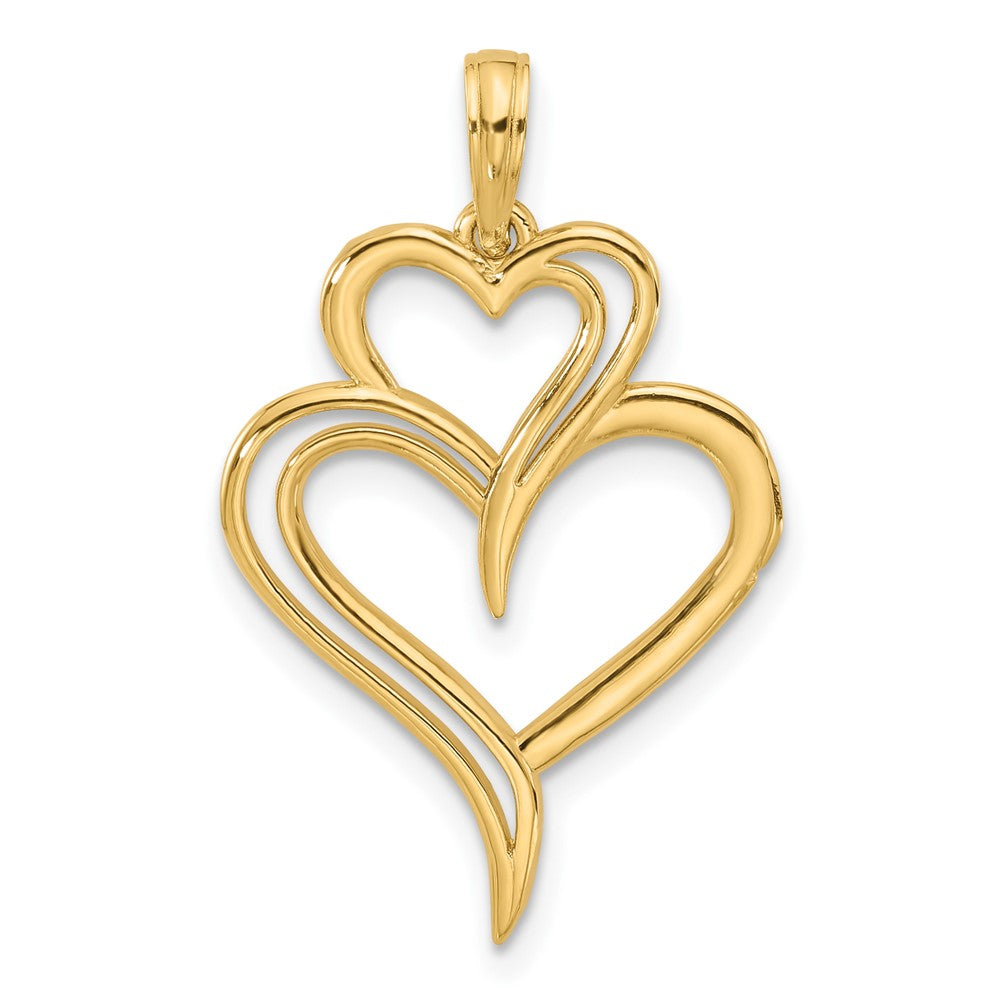 Charlie & Co Jewelry | 14k Polished Fancy Two Heart Charm - Model D5562