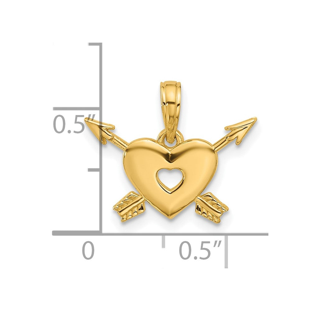 Charlie & Co Jewelry | 14k Polished Heart And Arrows Charm - Model D5568