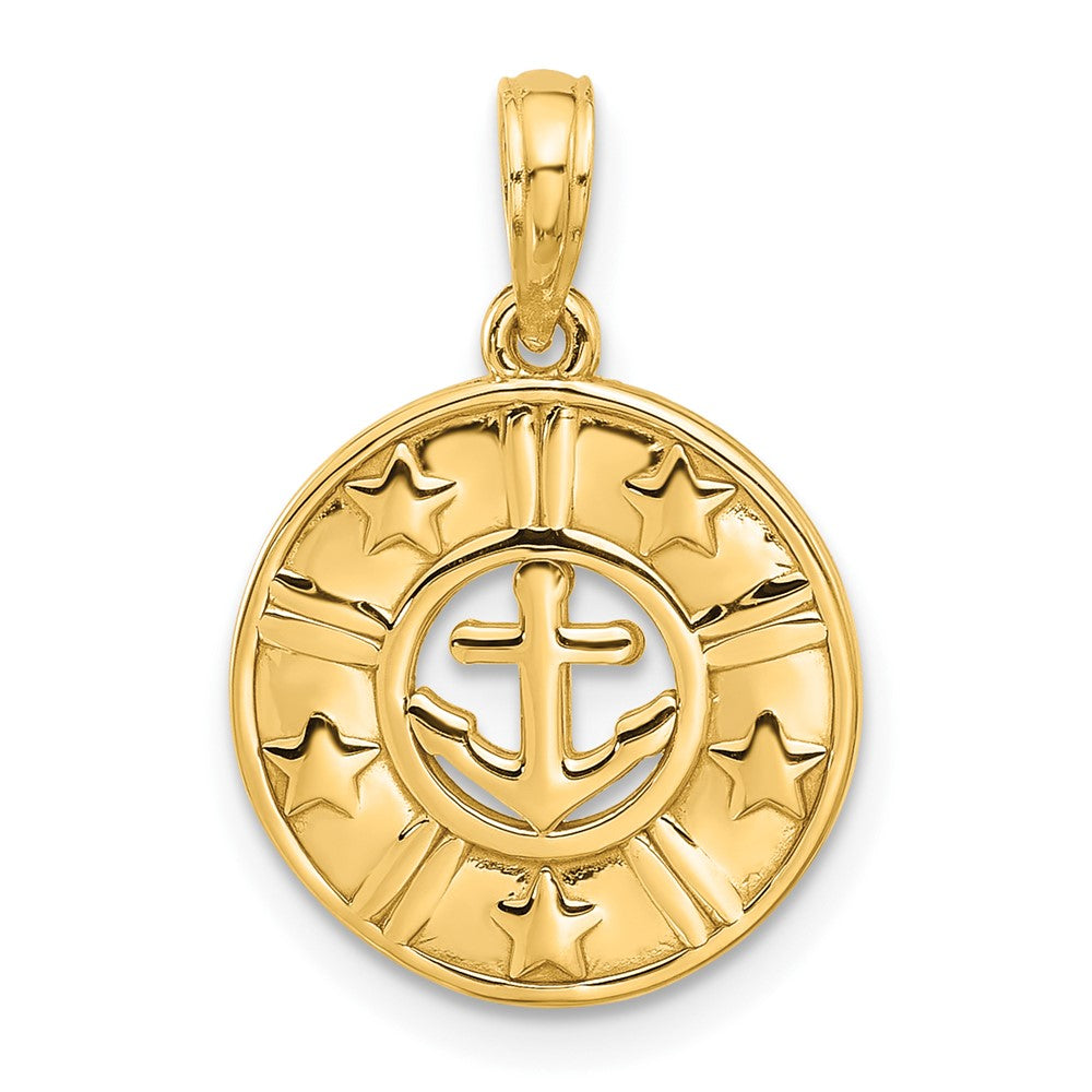 Charlie & Co Jewelry | 14k Polished Anchor And Stars Charm - Model D5570