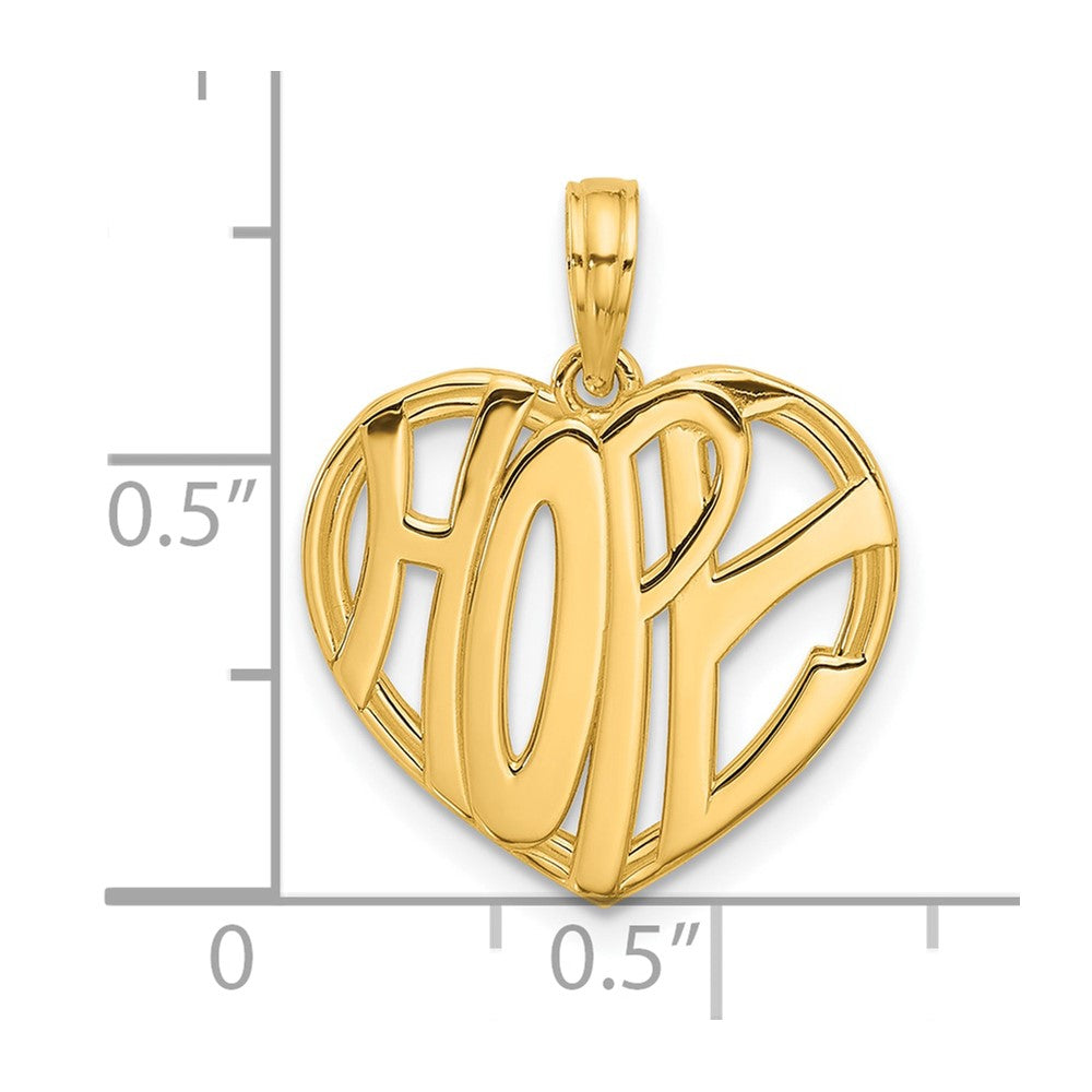 Charlie & Co Jewelry | 14k Polished Hope Heart Charm - Model D5573