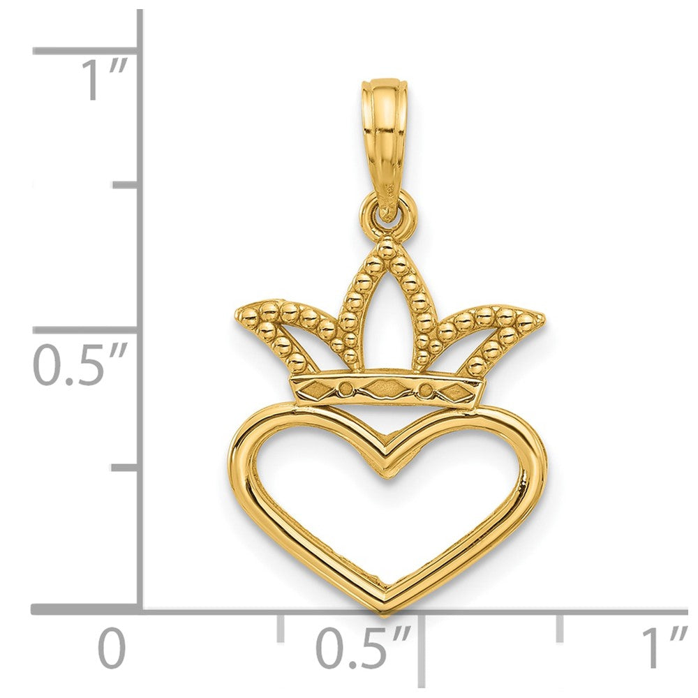 Charlie & Co Jewelry | 14k Polished Heart And Crown Charm - Model D5586