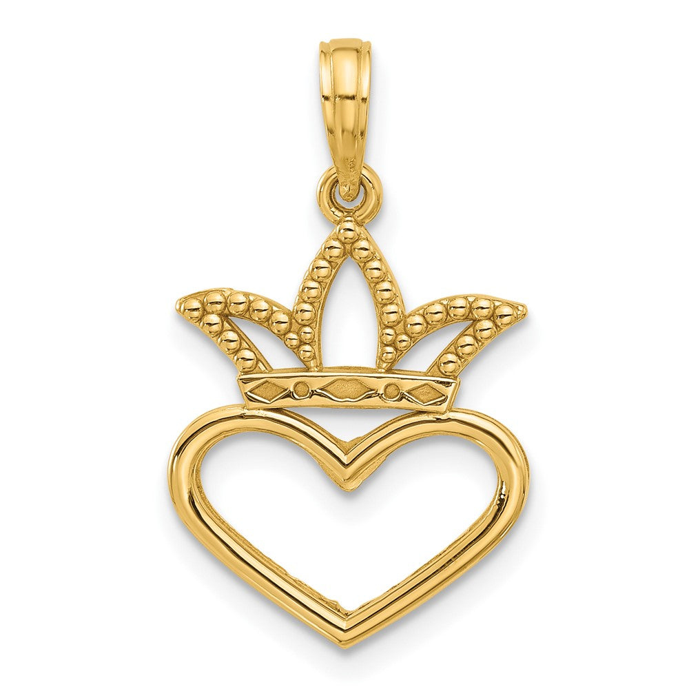 Charlie & Co Jewelry | 14k Polished Heart And Crown Charm - Model D5586