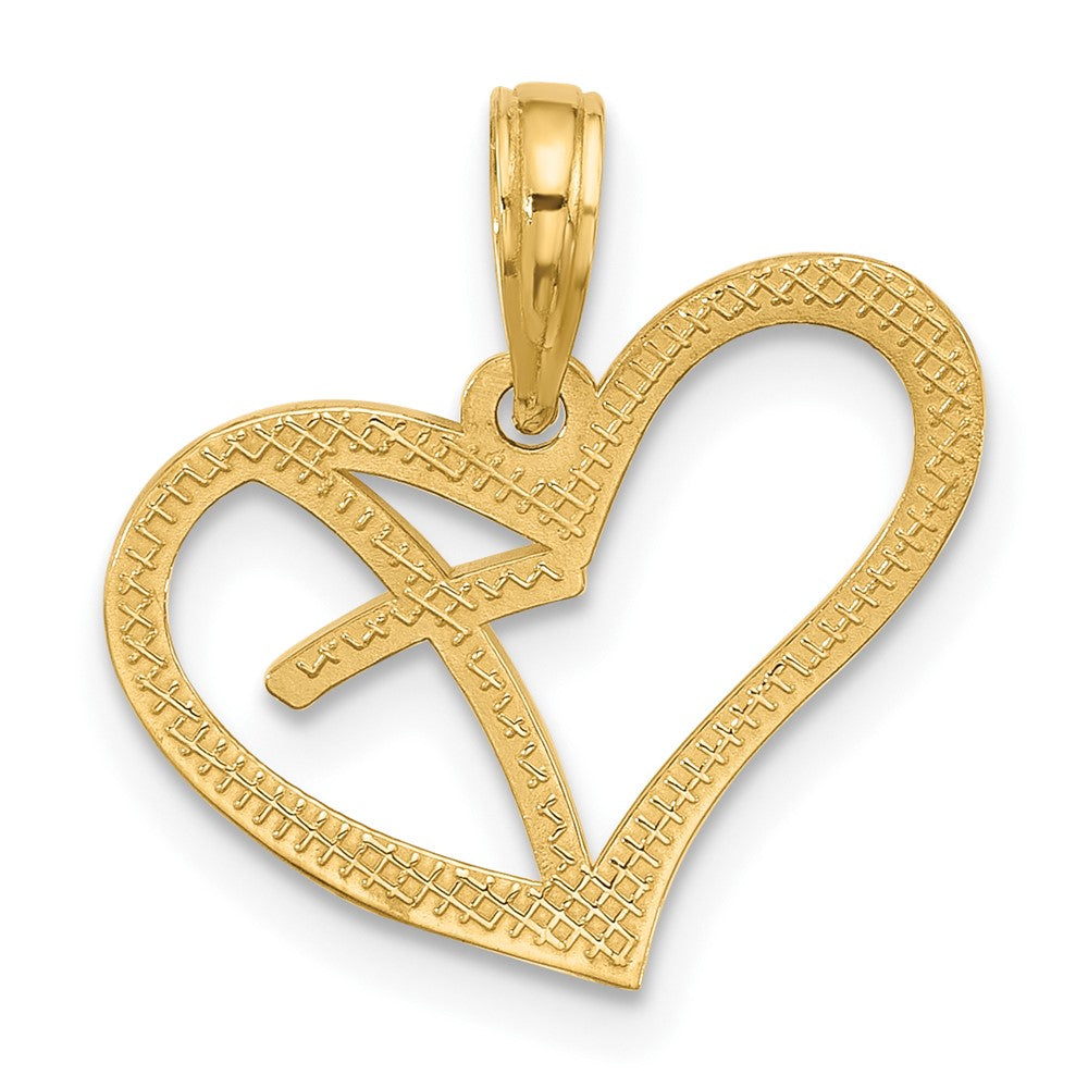 Charlie & Co Jewelry | 14k Polished Cross In Heart Charm - Model D5594