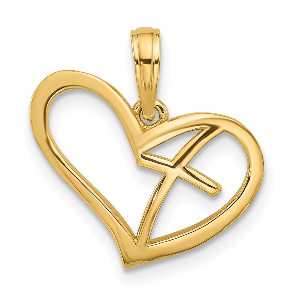 Charlie & Co Jewelry | 14k Polished Cross In Heart Charm - Model D5594