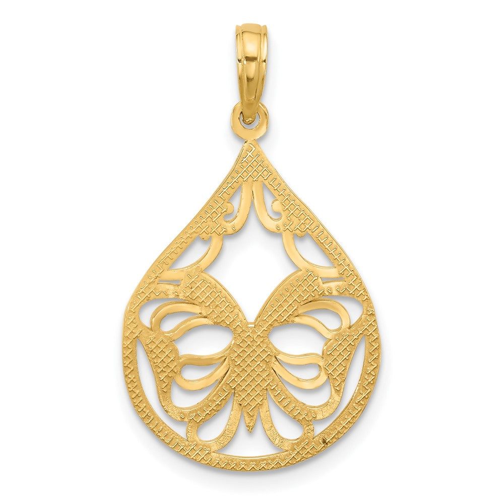 Charlie & Co Jewelry | 14k Polished Fancy Butterfly Teardrop Charm - Model D5595