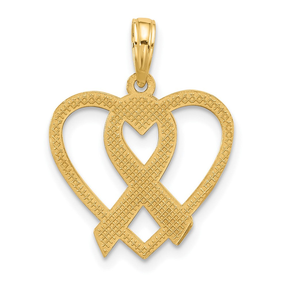 14K Gold Awareness Ribbon Heart Necklace - Charlie & Co. Jewelry