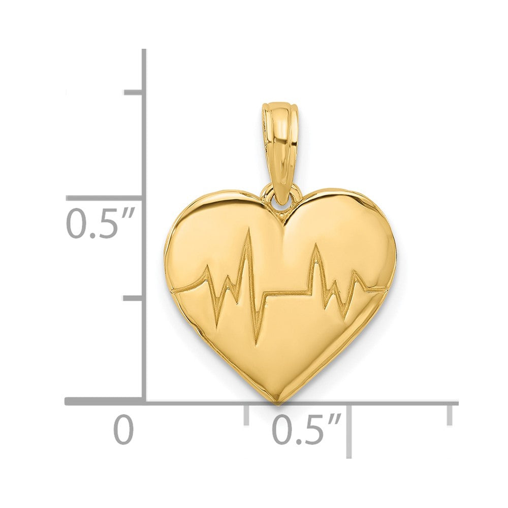 Charlie & Co Jewelry | 14k Polished Fancy Ekg Heart Charm - Model D5601